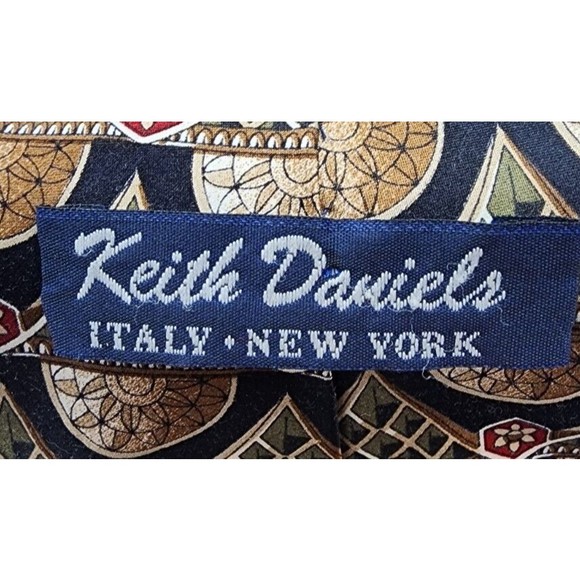 Keith Daniels Classic Apron Style 100% Silk Necktie - Picture 3 of 5